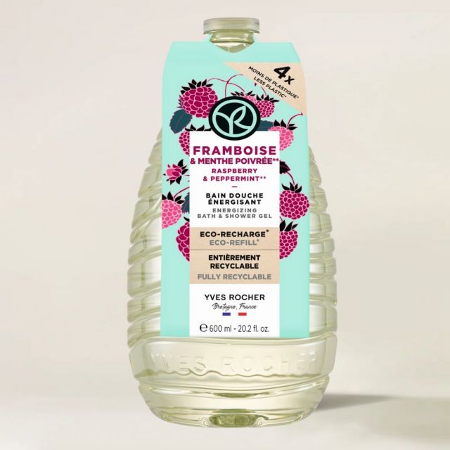 תמונת מוצר - ג’ל רחצה ממריץ בניחוח פטל מנטה (אריזת מילוי) מסדרת Bain nature 2024 - מחיר המוצר 59.9000 ש״ח